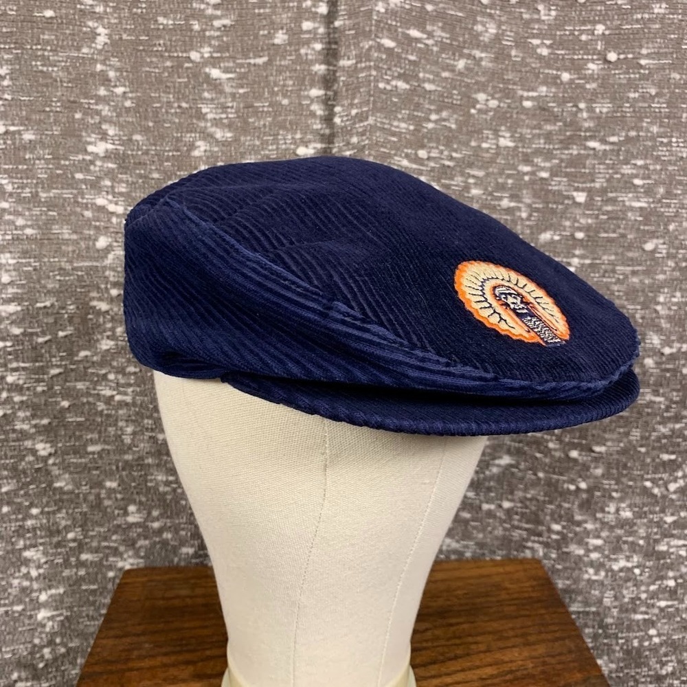 VTG University of Illinois Corduroy Flat Cap Chief Illiniwek Yupoong Mens Large